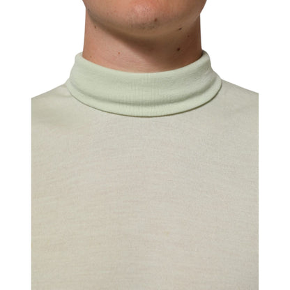 Dolce & Gabbana Light Green Logo TurtleNeck Pullover Sweater