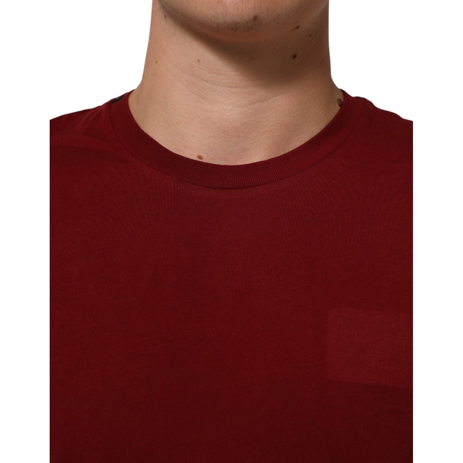Dolce & Gabbana Maroon Logo Crew Neck Short Sleeve T-shirt