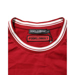 Dolce & Gabbana Maroon LogoCrown Cotton Half Sleeve T-shirt close-up of collar and tag detail