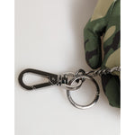 Dolce & Gabbana Multicolor Camouflage Animal Silhouette Keychain Keyring with metal clasp and bold design.