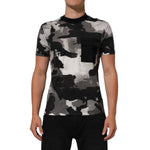 Dolce & Gabbana Multicolor Camouflage Men Short Sleeves T-shirt, premium cotton, crew neck, black and white print