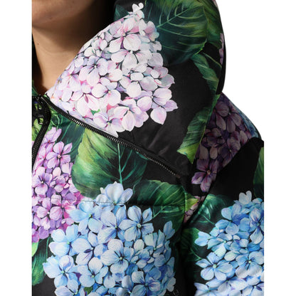 Dolce & Gabbana Multicolor Floral Print Puffer Quilted Jacket
