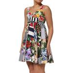Dolce & Gabbana Multicolor Patchwork Cotton AlineMini Dress