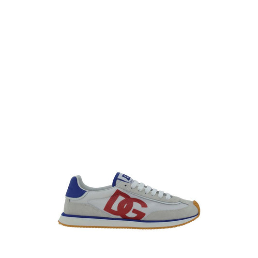 Dolce & Gabbana Multicolor Rubber Low Top Sneakers with suede details and monogram heel, lace-up front, and logo on tongue.