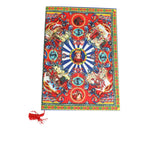Dolce & Gabbana Multicolor Sicilian Carretto Print Journal Notebook with textile cover, gold edges, and ribbon bookmark.