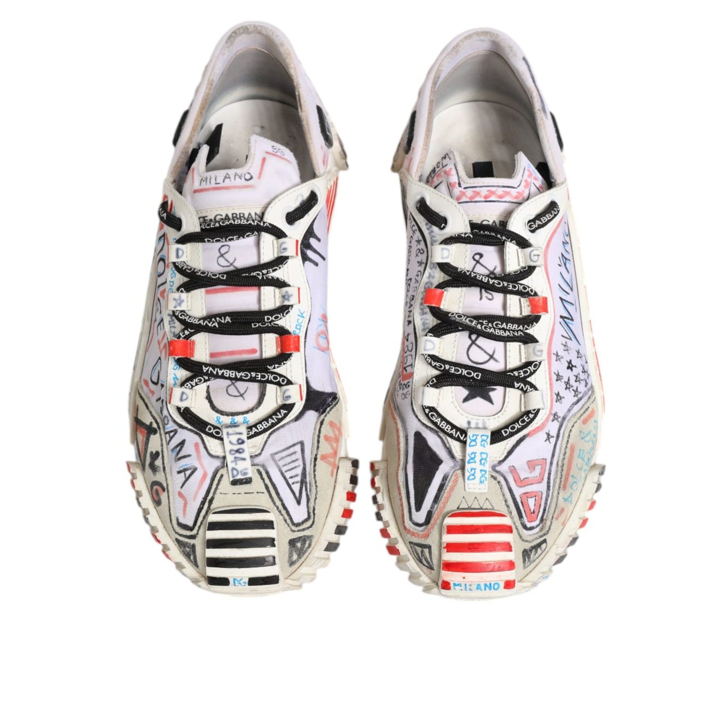 Dolce & Gabbana Multicolor Suede Fabric NS1 Sneakers Shoes with distinct logo and lace details, showcasing exclusive Italian craftsmanship.