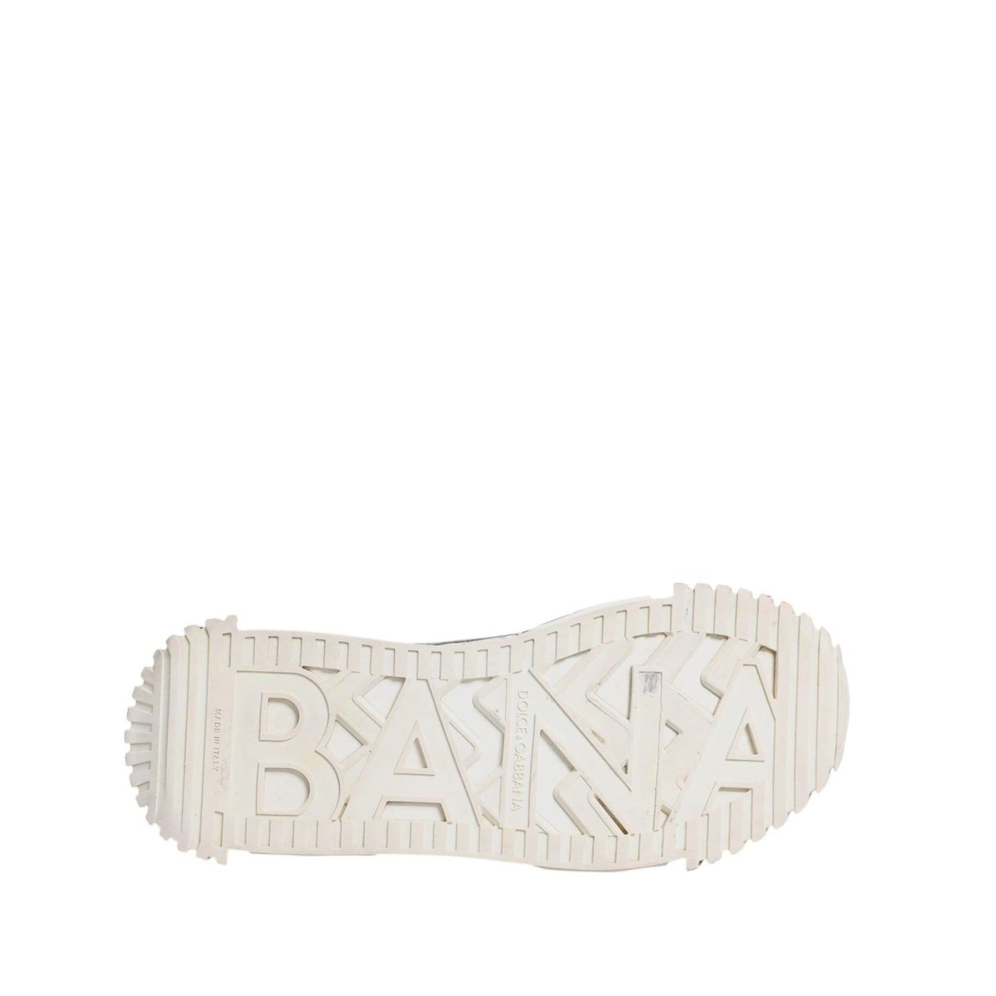 Sole view of Dolce & Gabbana Multicolor Suede Fabric NS1 Sneakers Shoes displaying brand logo design.
