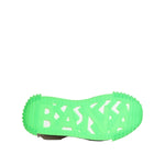 Sole detail of Dolce & Gabbana Multicor DG Logo Leopard Cherry Sneaker Shoes in green color, showcasing branding and design.
