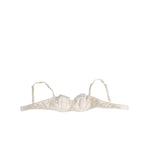 Dolce & Gabbana Off White Silk Underwired Balconette Bra Underwear, luxurious silk with hook closure, made in Italy.