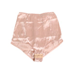 Dolce & Gabbana Pink Acetate High Waist Shorts Panty Underwear with logo detail and soft satin finish.