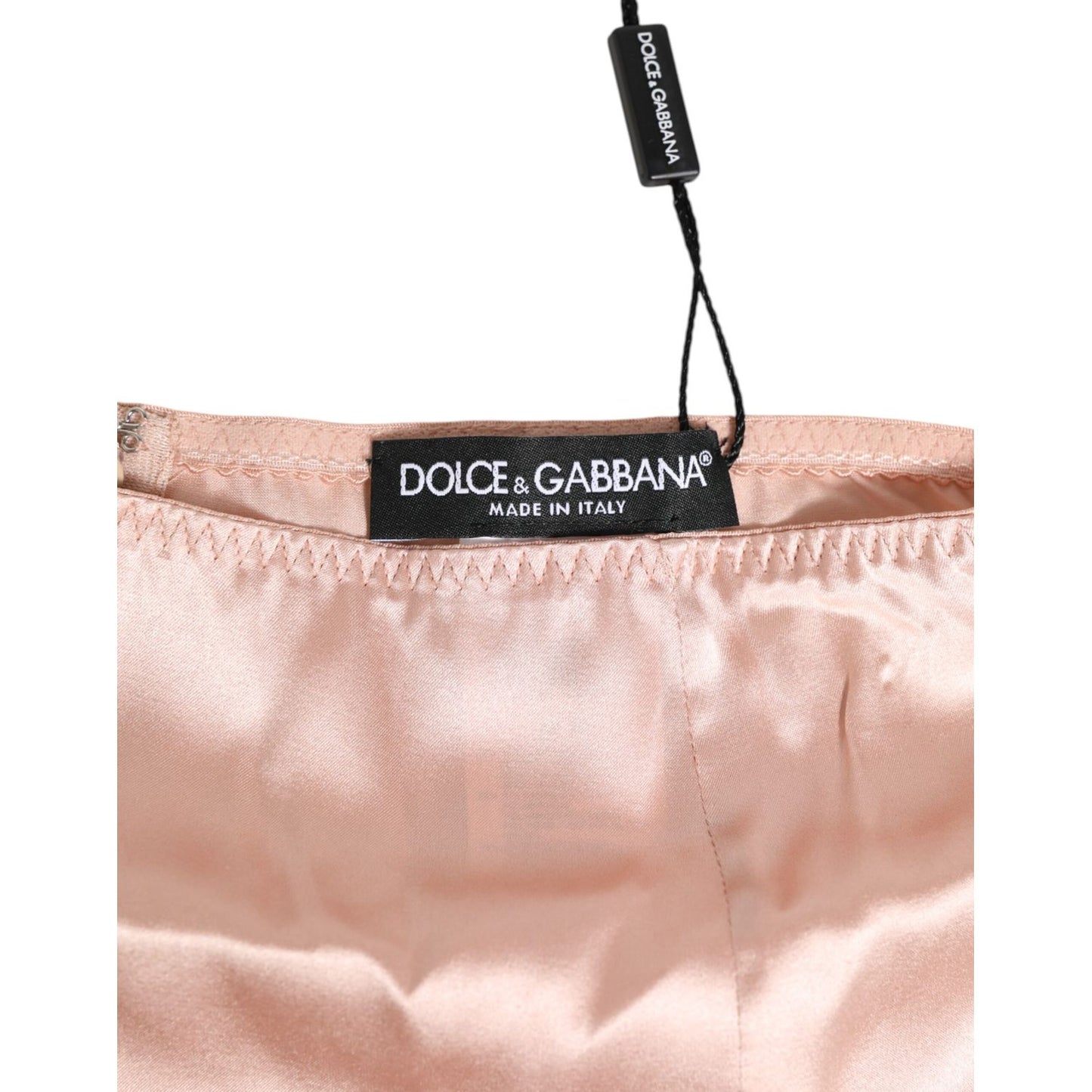 Dolce & Gabbana Pink Acetate High Waist Shorts Panty Underwear with logo details, made in Italy.