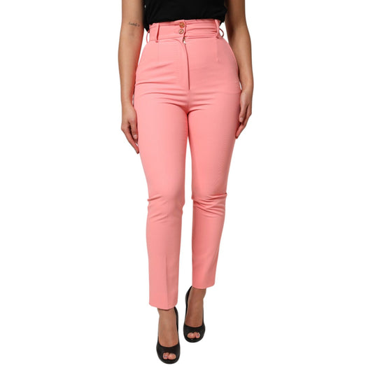 Dolce & Gabbana Pink High Waist Dress Tapered Trouser Pants, stylish and versatile with a polished silhouette for dressy occasions.