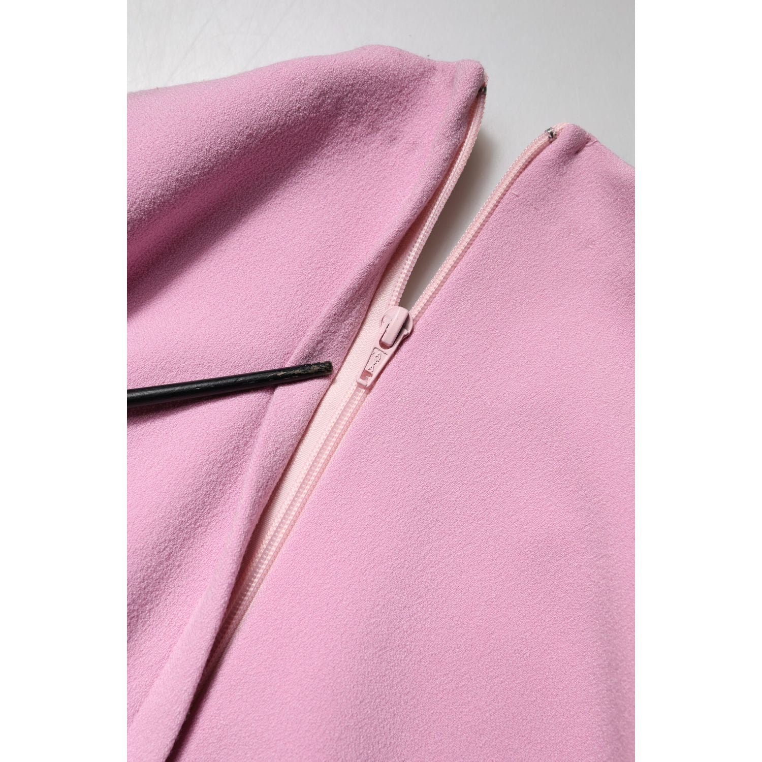 Dolce & Gabbana Pink Polyester Long Sleeves Sheath Mini Dress