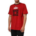 Dolce & Gabbana Red Logo Crown Cotton Short Sleeves T-shirt