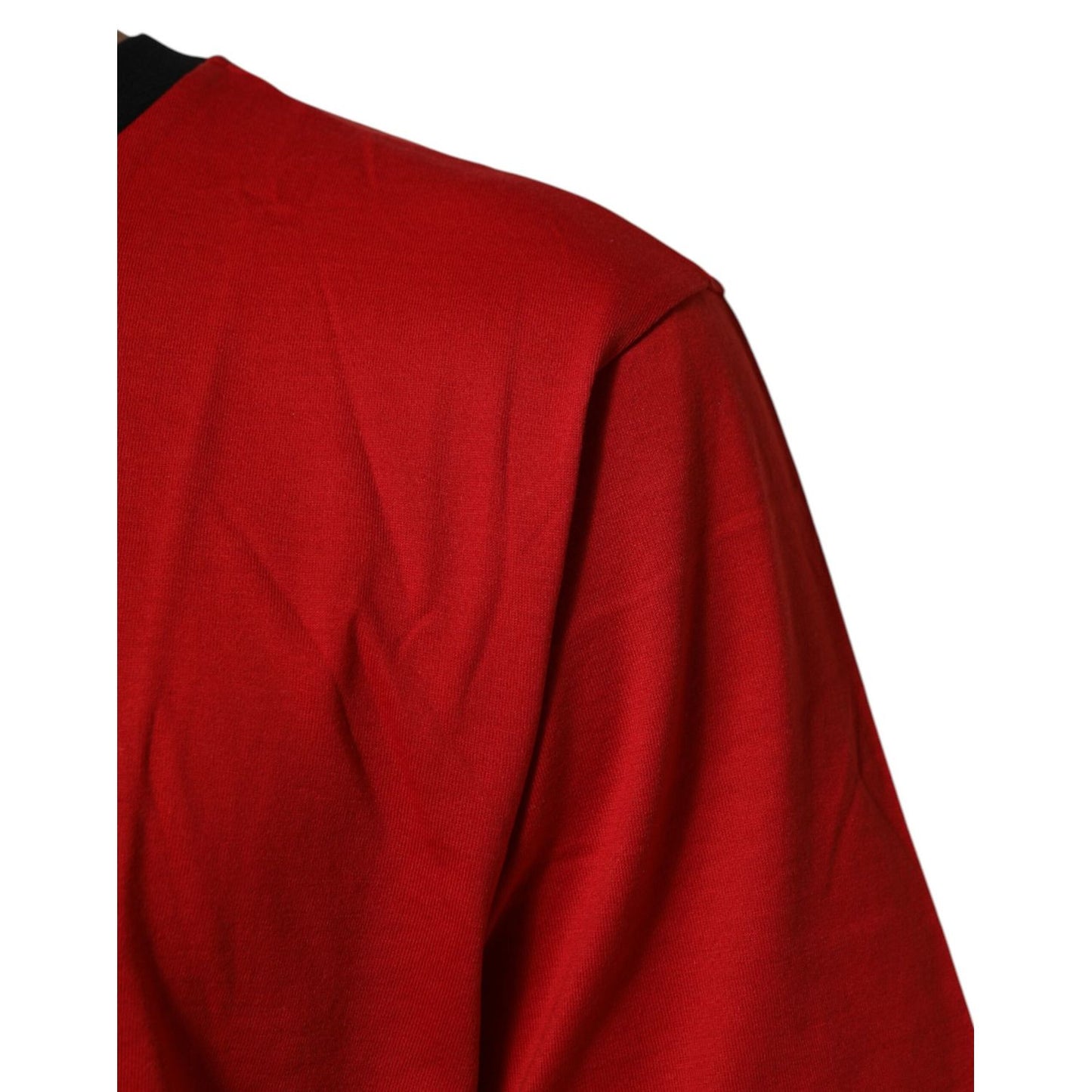 Dolce & Gabbana Red Logo Crown Cotton Short Sleeves T-shirt