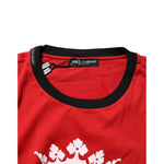 Dolce & Gabbana Red Logo Crown Cotton Short Sleeves T-shirt
