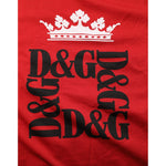 Dolce & Gabbana Red Logo Crown Cotton Short Sleeves T-shirt