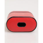 Dolce & Gabbana Red White Calfskin Leather Logo Flip Holder Airpods Case clasp detail.