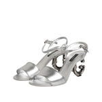 Dolce & Gabbana Silver KEIRA Heels Ankle Strap Sandals Shoes
