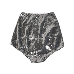 Dolce & Gabbana Silver Nylon Sequined Slip Girdle Panty Underwear, high brief silhouette, made in Italy, shimmering design.