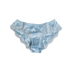 Dolce & Gabbana Sky Blue Silk Satin Lace Panty Brief Underwear