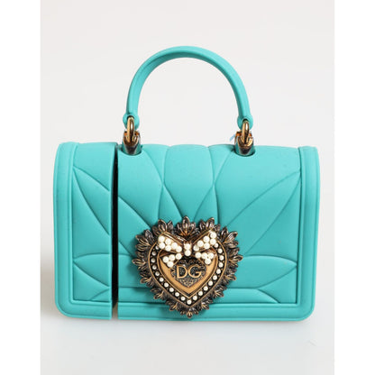 Dolce & Gabbana Turquoise Silicone Devotion Heart Cover Bag Airpods Case