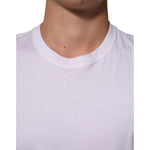 Dolce & Gabbana White Angel Print Cotton Men Crew Neck T-shirt close-up view