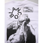 Dolce & Gabbana White Angel Print Cotton Men Crew Neck T-shirt featuring striking angel graphic on back
