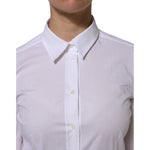 Dolce & Gabbana White Collared Long Sleeves Dress Shirt Top, elegant Italian fashion for formal or professional settings.