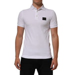 Dolce & Gabbana White Collared Short Sleeves Polo Men T-shirt
