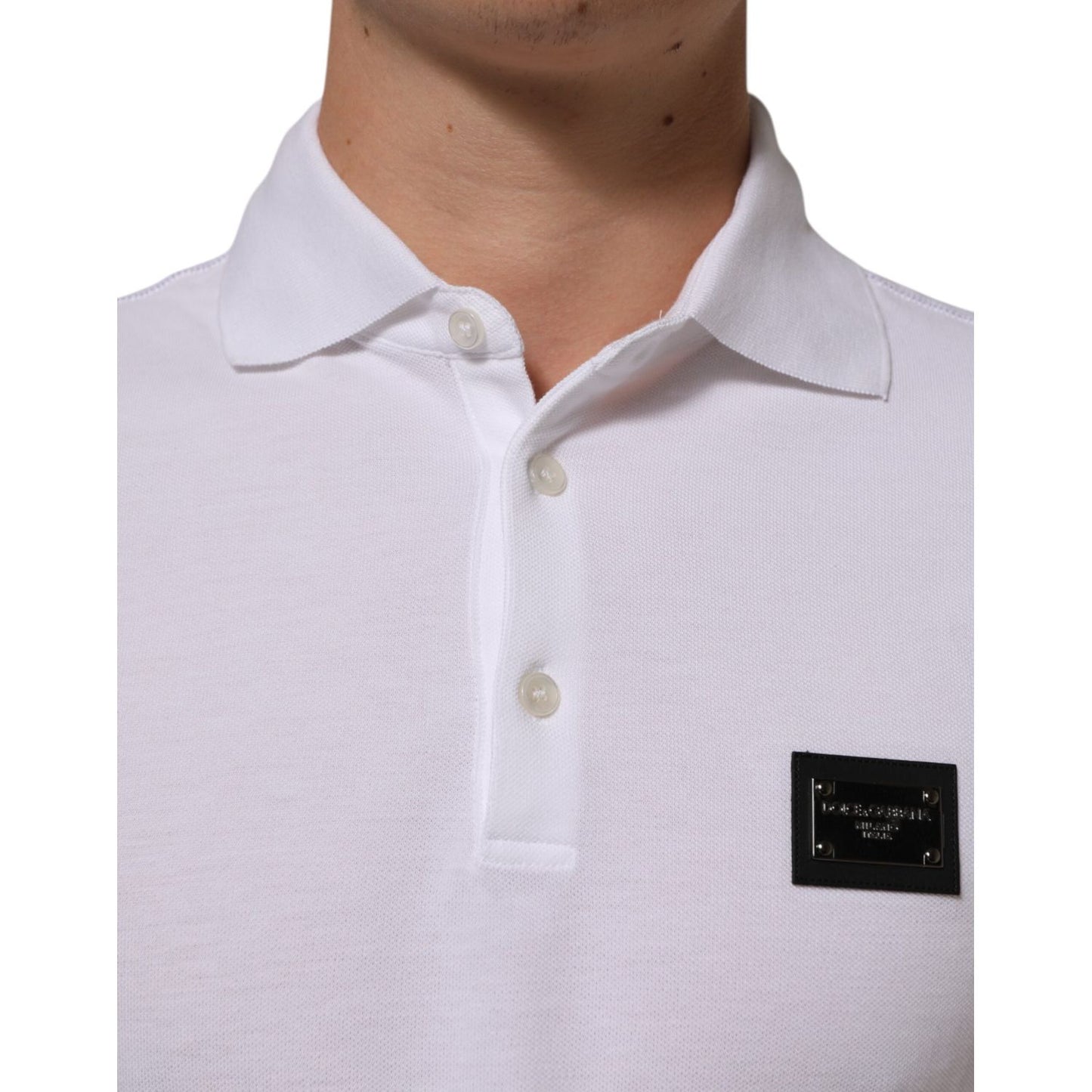 Dolce & Gabbana White Collared Short Sleeves Polo Men T-shirt