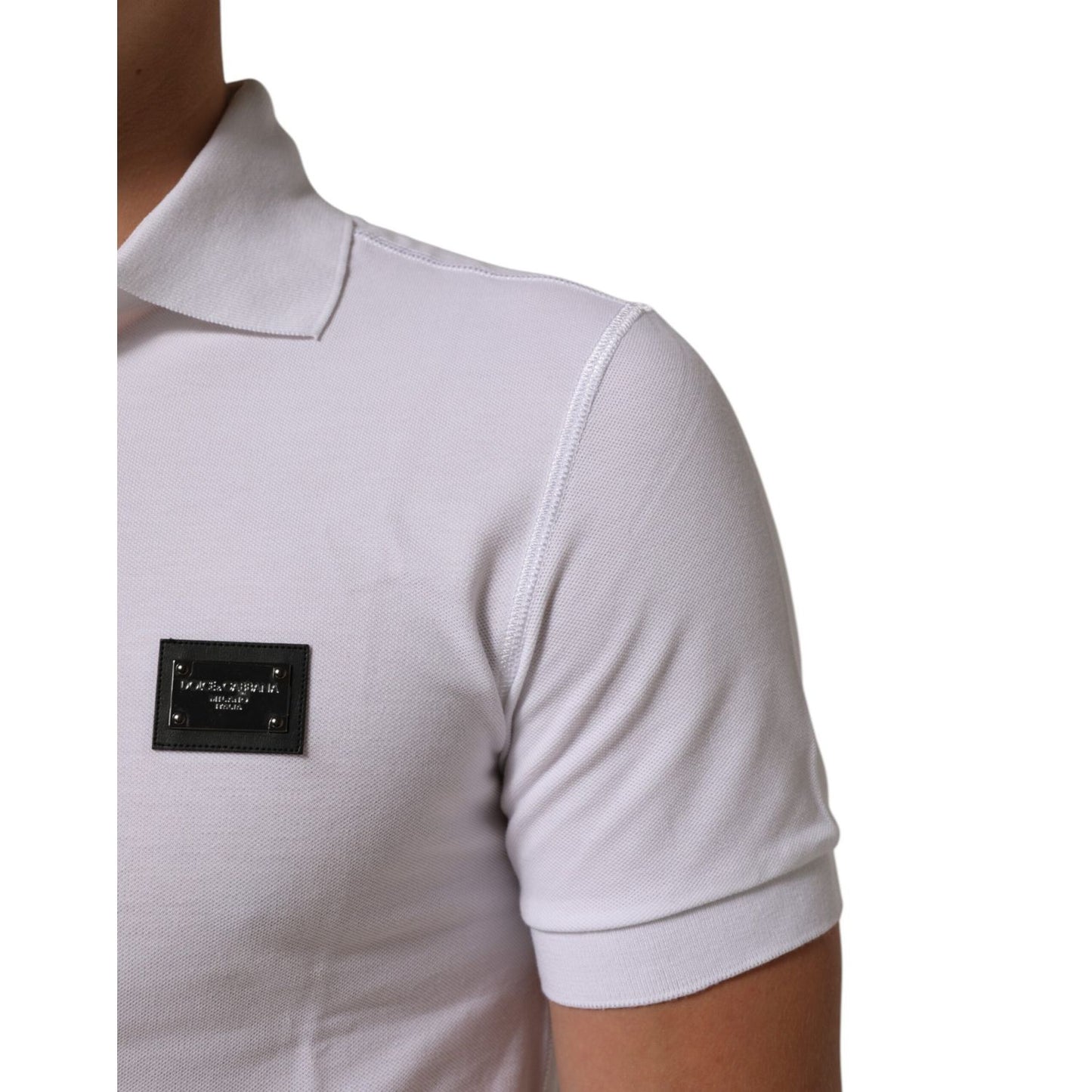 Dolce & Gabbana White Collared Short Sleeves Polo Men T-shirt