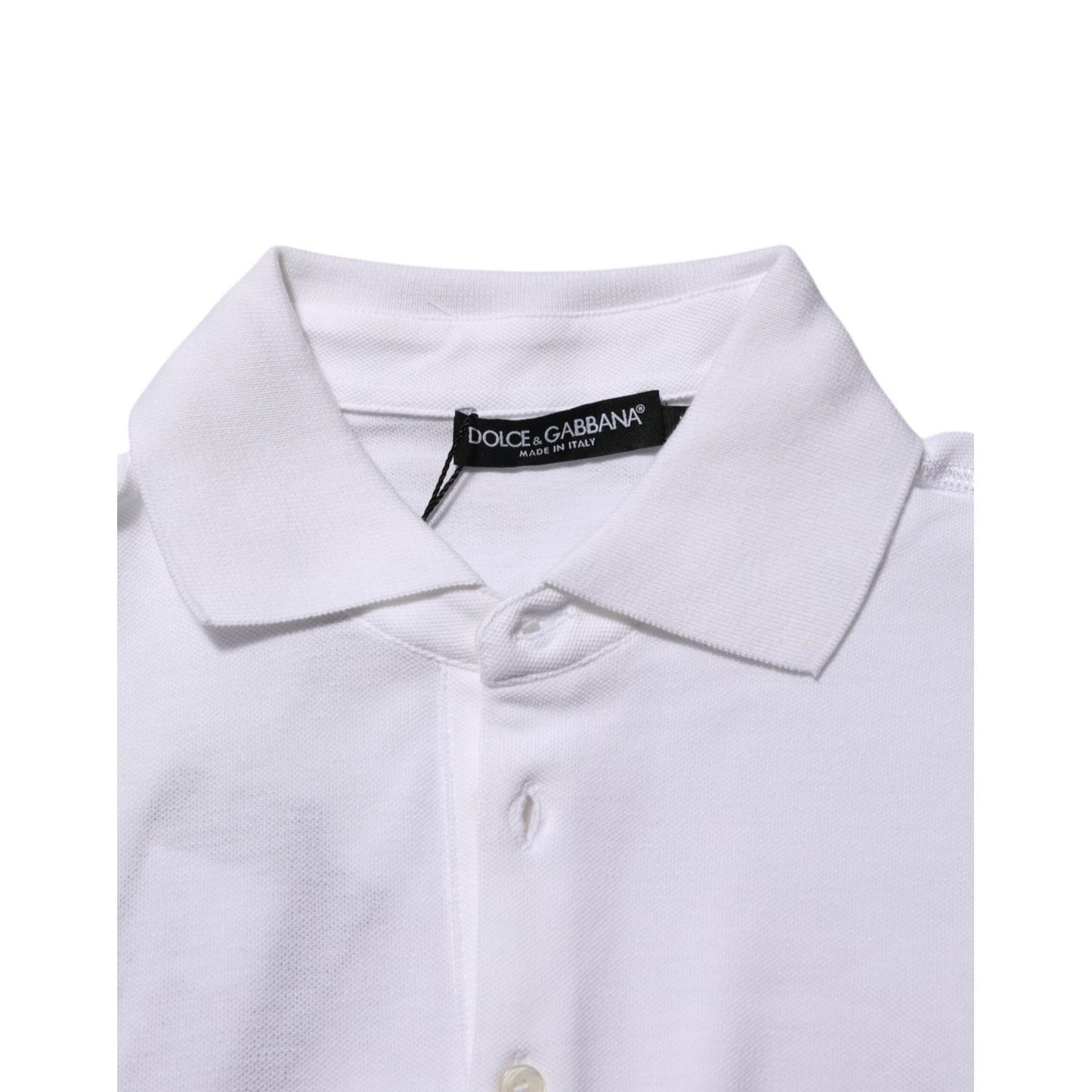Dolce & Gabbana White Collared Short Sleeves Polo Men T-shirt