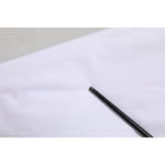 Close-up of Dolce & Gabbana White Cotton Collared Dress Formal Shirt Top fabric detail.