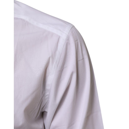 Dolce & Gabbana White Cotton Slim Fit Dress Formal Men Shirt