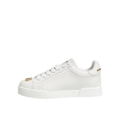 Dolce & Gabbana White DG Leather Low Top Sneakers Shoes