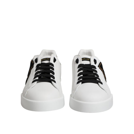 Dolce & Gabbana White DG Logo Portofino Low Top Sneakers Shoes