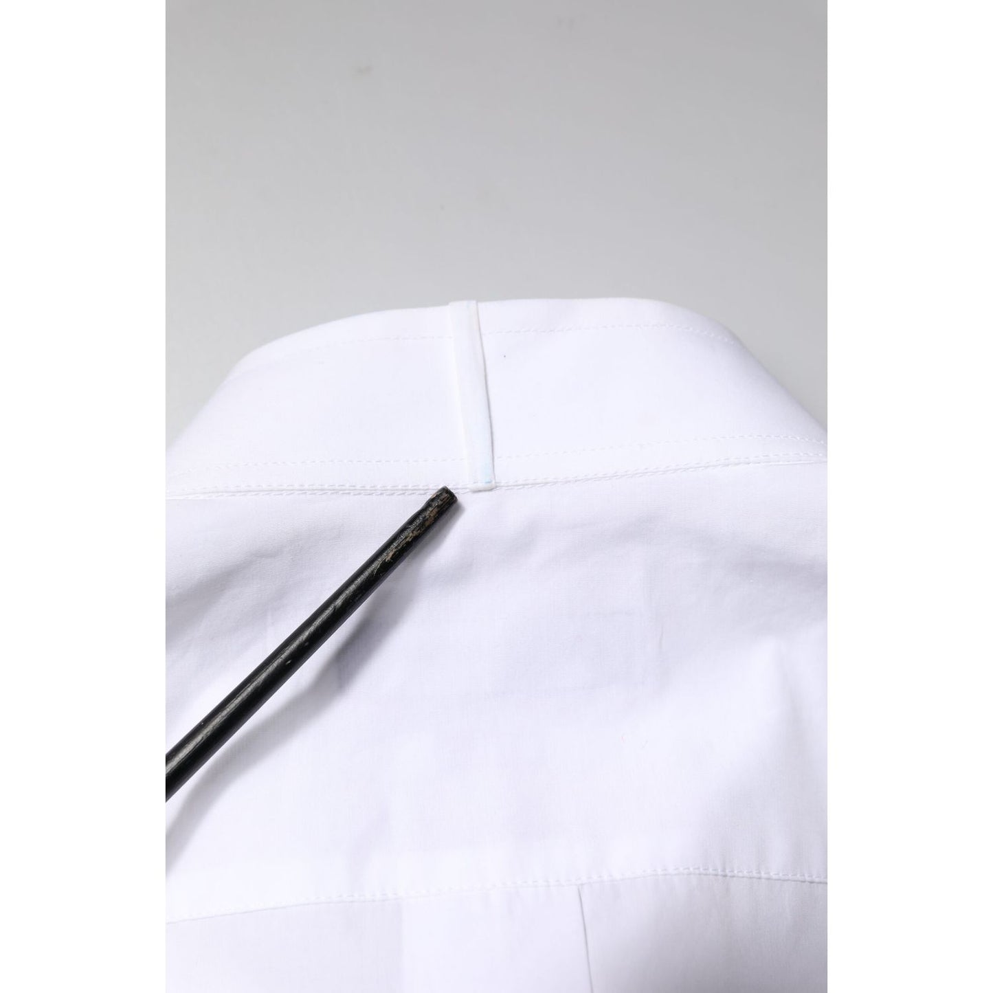 Dolce & Gabbana White GOLD Cotton Poplin Bib Formal Men Dress Shirt