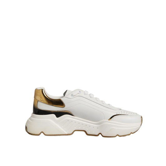 Dolce & Gabbana White Gold Daymaster Low Top Sneakers Shoes