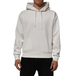 Dolce & Gabbana White Logo Hooded Men Sweatshirt Sweater with iconic logo detail and classic design in premium cotton.