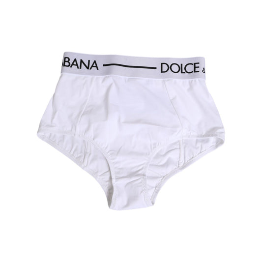 Dolce & Gabbana White Nylon Logo Waistband Panty Underwear