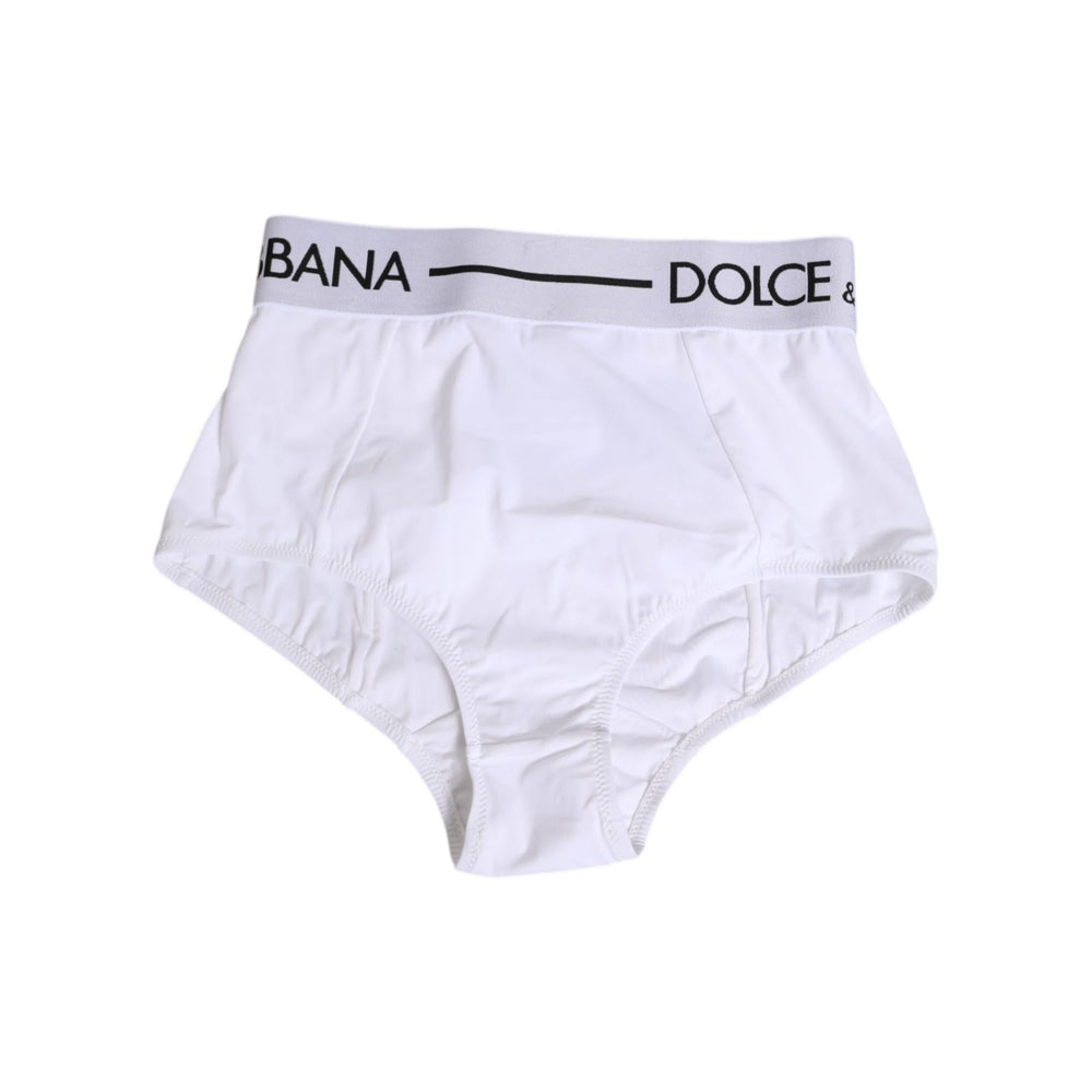 Dolce & Gabbana White Nylon Logo Waistband Panty Underwear, smooth fabric, iconic style, comfortable everyday wear.