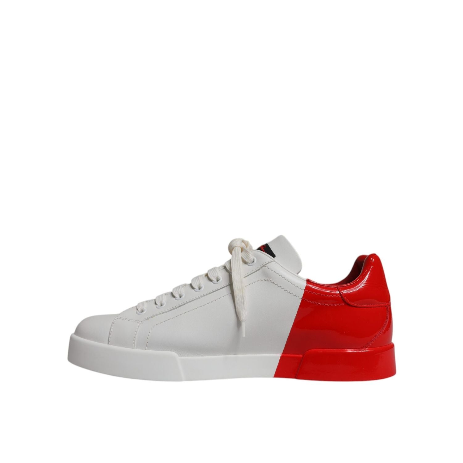 Dolce & Gabbana White Red Portofino Low Top Men Sneakers Shoes