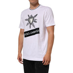 Dolce & Gabbana White Sacred Heart Short Sleeve Men T-shirt with graphic design, crew neck, regular fit, made of premium cotton.