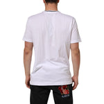 Back view of Dolce & Gabbana White Sacred Heart Short Sleeve Men T-shirt
