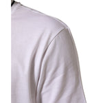 Dolce & Gabbana White Sacred Heart Short Sleeve Men T-shirt close-up showing sleeve and shoulder detail