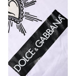 Dolce & Gabbana White Sacred Heart Short Sleeve Men T-shirt with graphic and logo detailing.