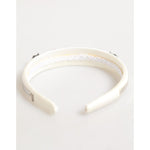 Dolce & Gabbana White Satin Palladium Silver Floral Crown Tiara Headband