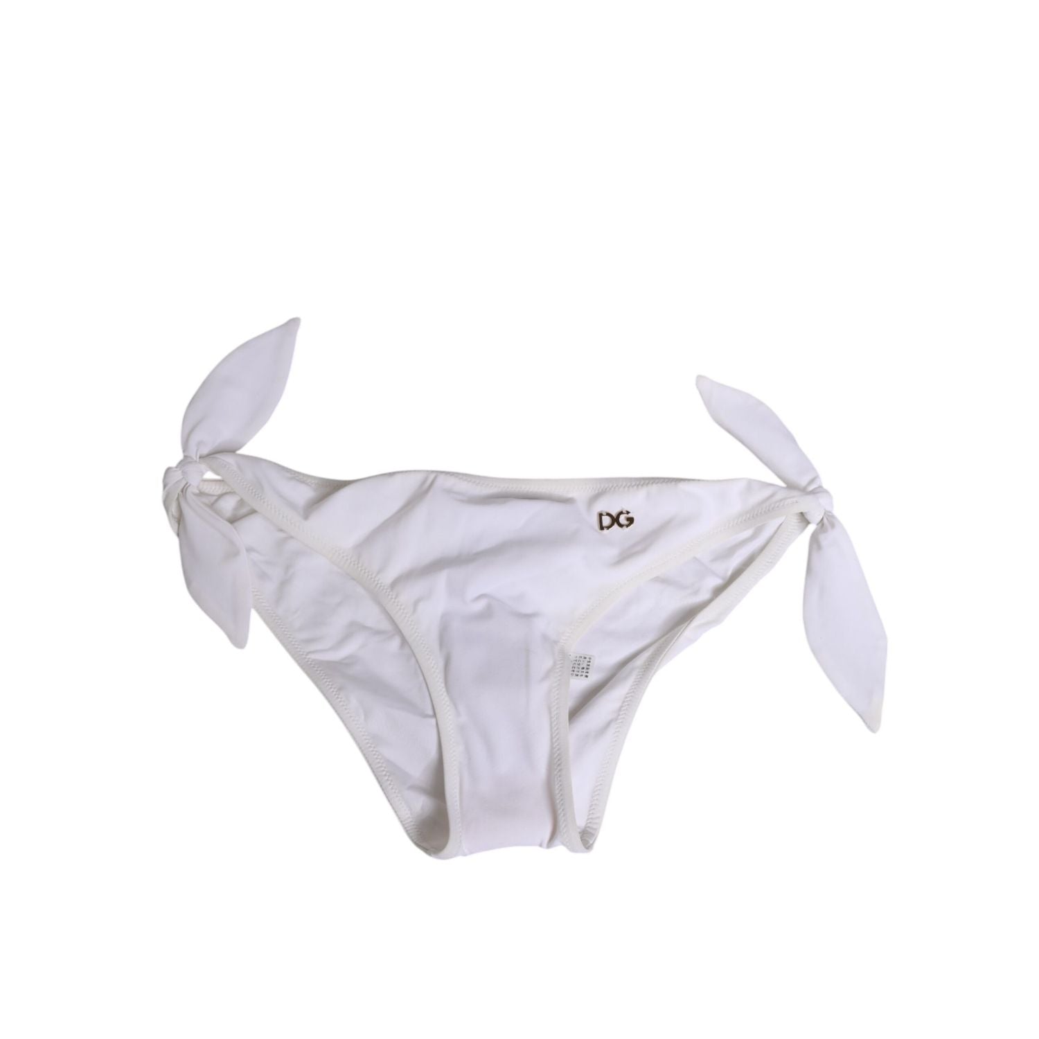 Dolce & Gabbana White Side Tie Logo Bikini Bottom Underwear