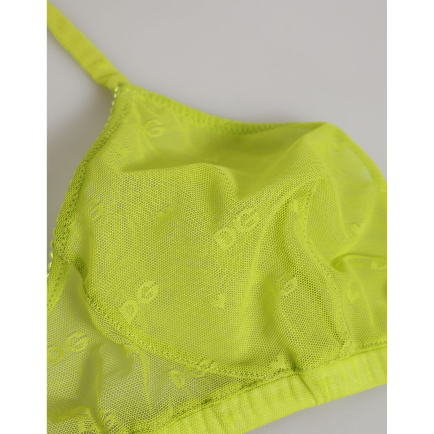 Dolce & Gabbana Yellow Green Nylon Soft Cup Brassiere  Underwear